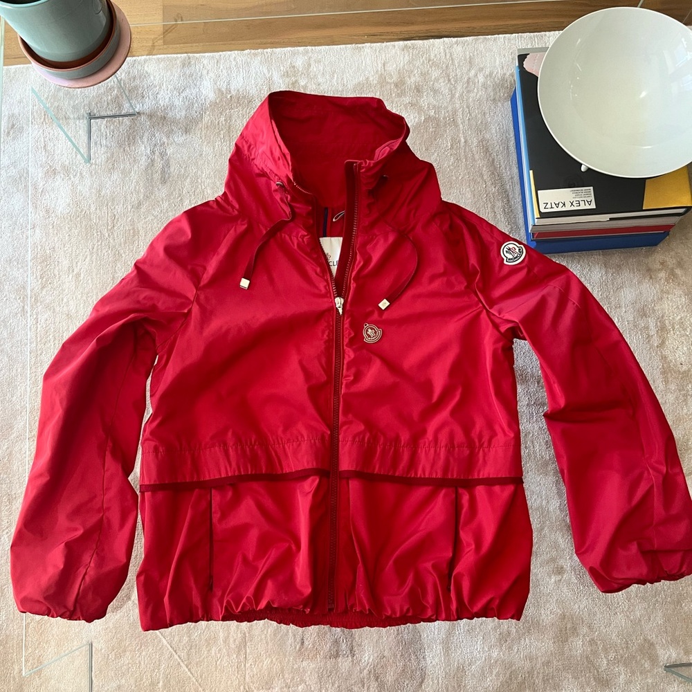 Moncler Red Nylon Mylene Wind Breaker Size 2
